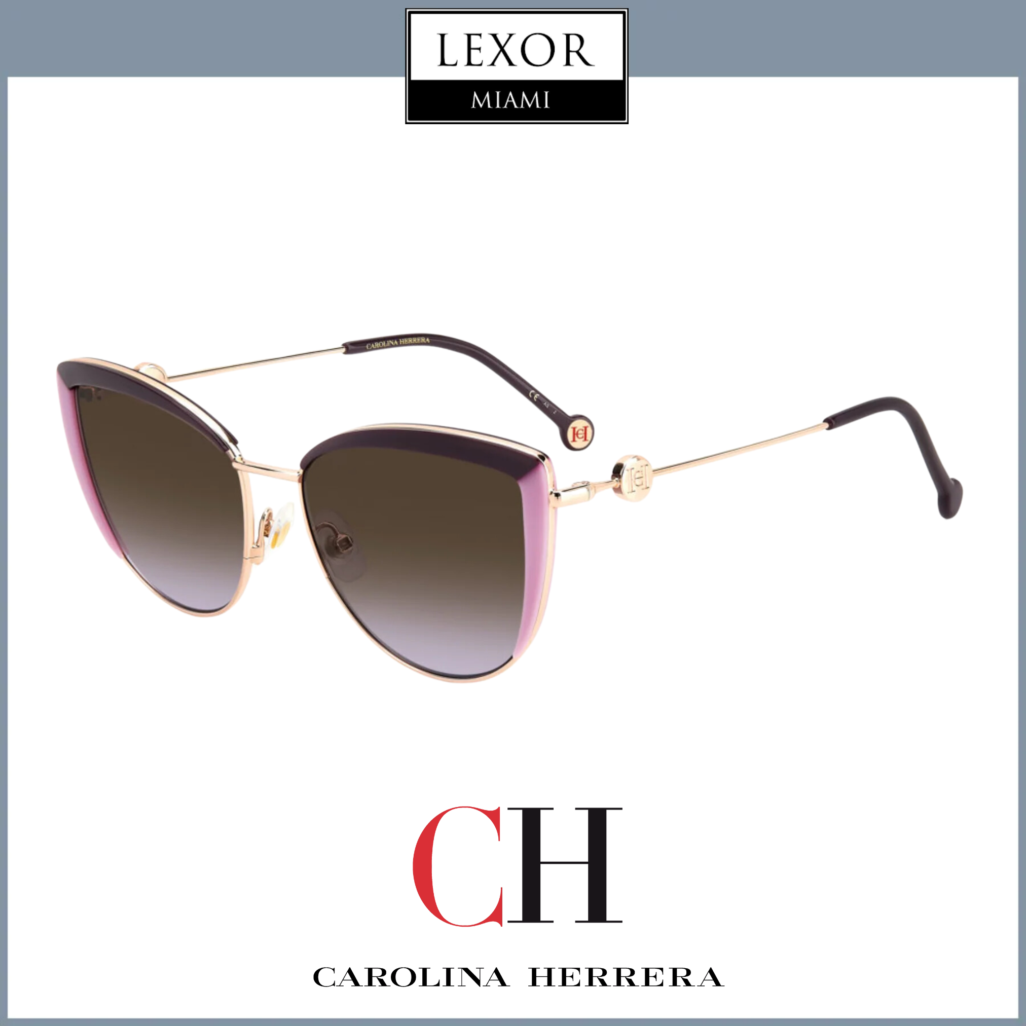Carolina Herrera HER 0112/S 0RY8 QR 58/17 145 Women's Designer Sunglasses - UV Protection & Polarized Lenses for Fashion & Outdoor Activities