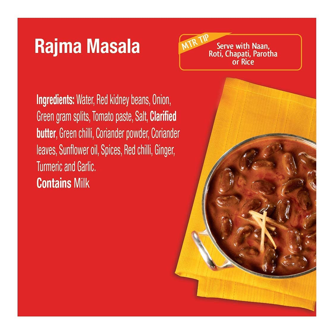 MTR Ready to Eat Rajma Masala - Gluten Free, No Additives, Just Heat & Eat Indian Meal (Pack of 5, 300g Each) | Perfect for Quick Lunches, Camping & Emergency Food Supply