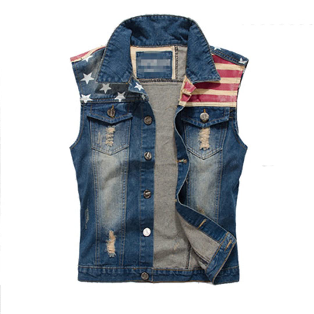 Vintage Washed Denim Vest for Men - Distressed Ripped Sleeveless Jacket | Casual Spring Outfits, Streetwear Fashion, Layering Essential