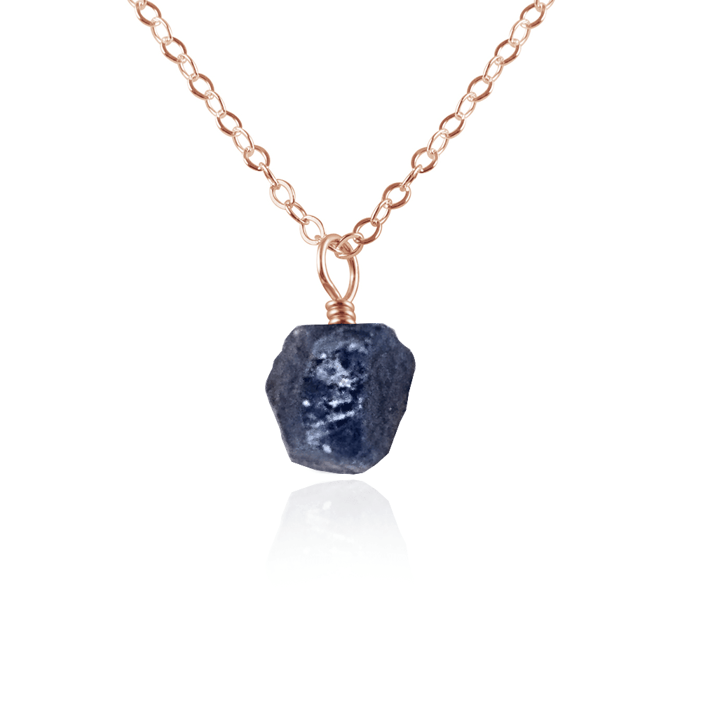 Natural Raw Sapphire Pendant Necklace - Dainty & Elegant Jewelry for Women - Perfect for Everyday Wear, Gifts & Special Occasions