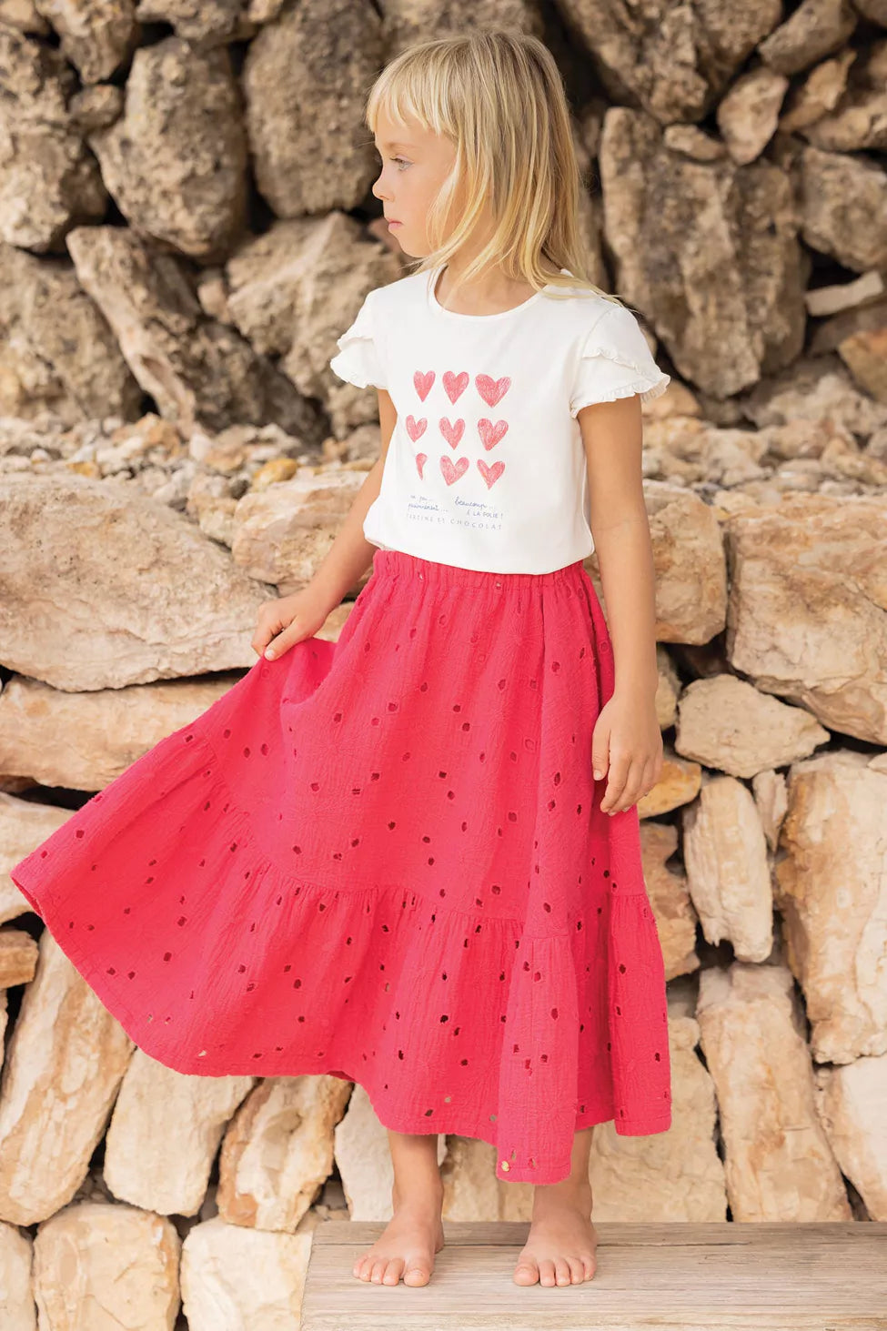 Stylish Hot Pink Skirt for Women | Tartine Et Chocolat Fashion | Perfect for Parties, Dates & Summer Outfits