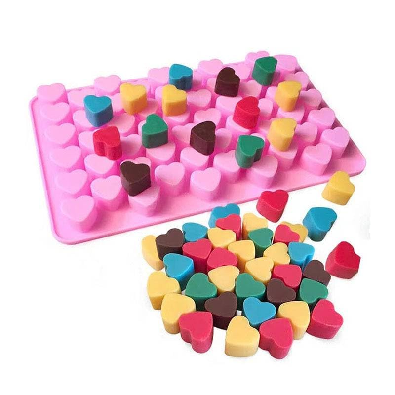 Premium Silicone Chocolate Molds Set - 2 Pack Teddy Bear & 55 Cavity Heart Shaped Molds for Baking, Candy, Ice Cubes, Jelly | Valentine's Day Gifts, DIY Treats, Party Desserts, Romantic Gift Ideas