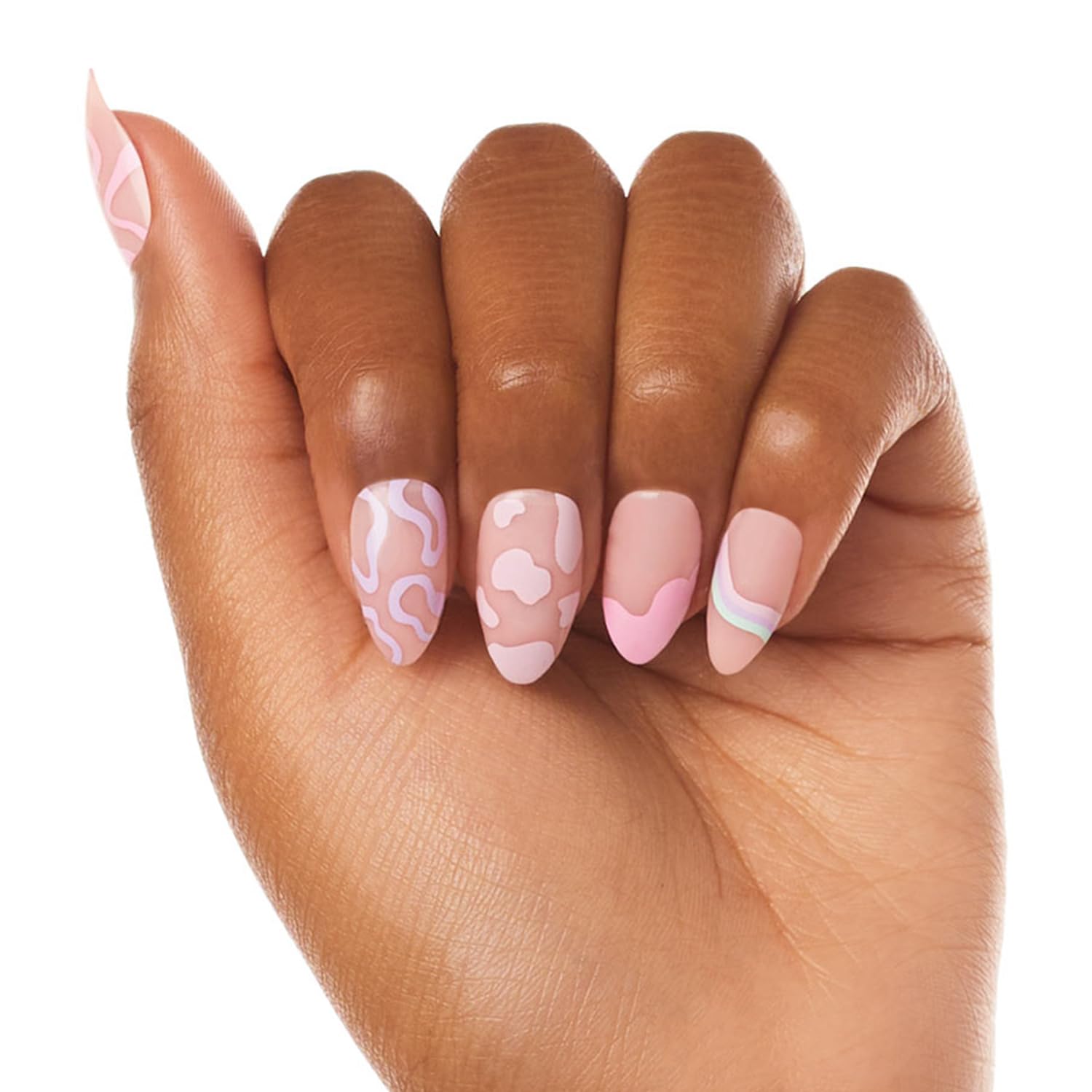 Glamnetic UltraPress Press-On Nails - Opaque UV Finish with Brush-On Glue & Easy Removal | Short Pointed Almond Shape, Reusable Fake Nails | 12 Sizes (24 Nails) | Perfect for Parties, Weddings & Everyday Wear