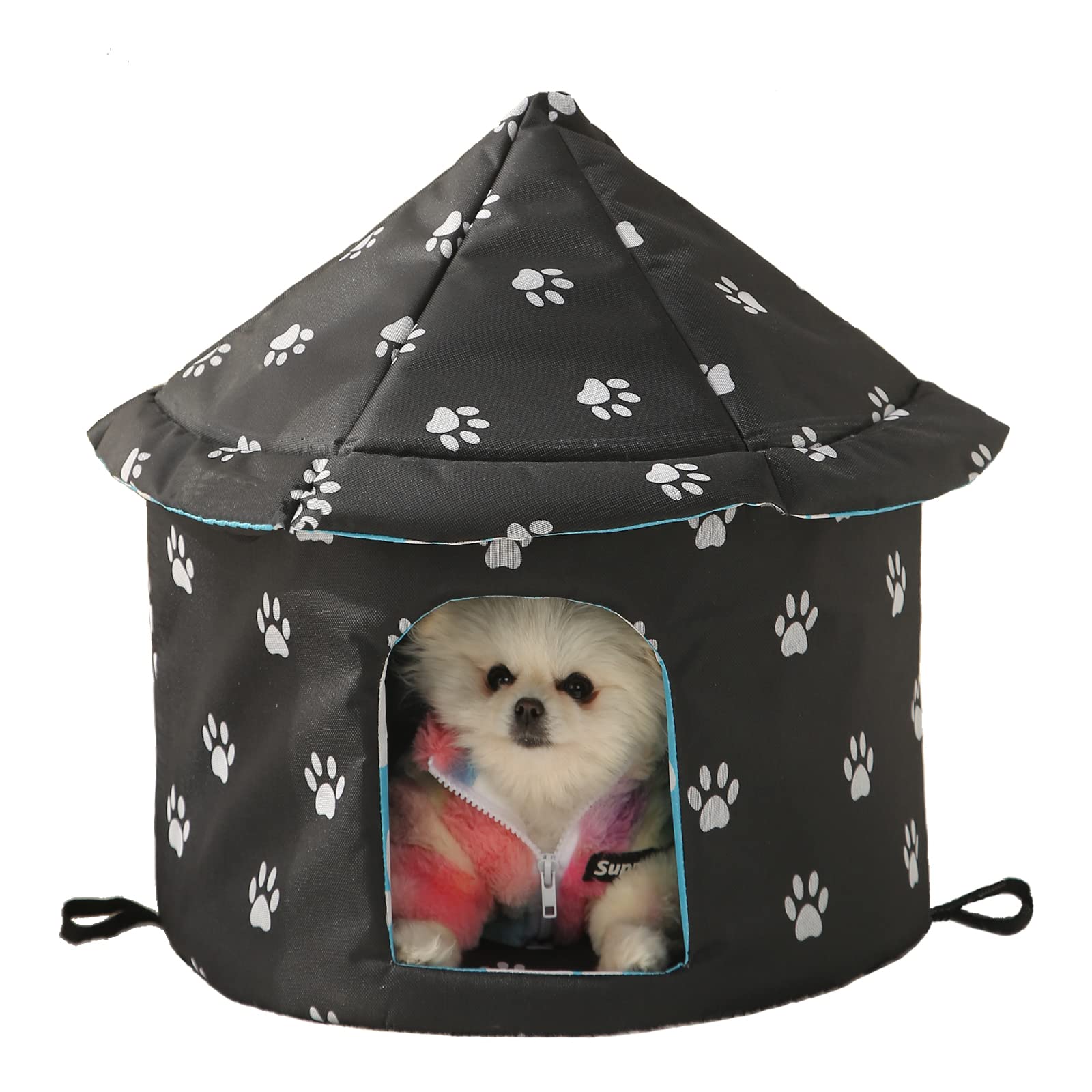 **Weatherproof Outdoor Cat House - Insulated Pet Shelter for Feral & Indoor Cats, Small Dogs | Easy Assemble Winter Cat Tent for Backyard, Garden & Patio Use**    （说明：   1. 符合SEO规范：包含核心关键词