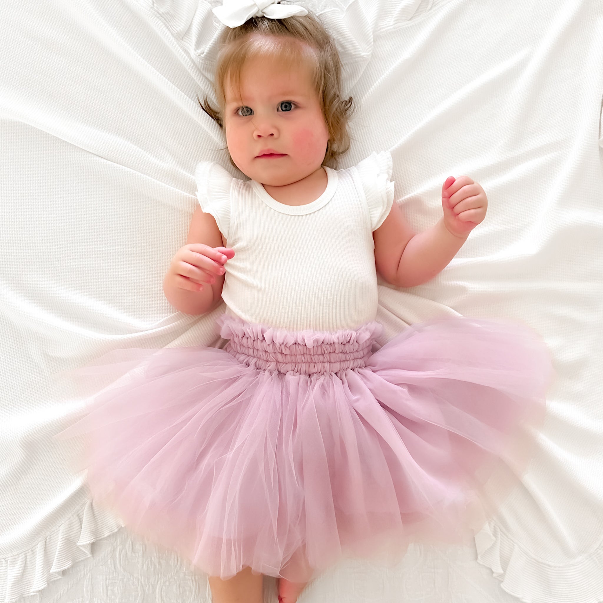 Lavender Tulle Tutu Skirt for Girls - Soft Ballet Dance Skirt with Elastic Waistband - Perfect for Ballet Recitals, Birthday Parties & Photo Shoots
