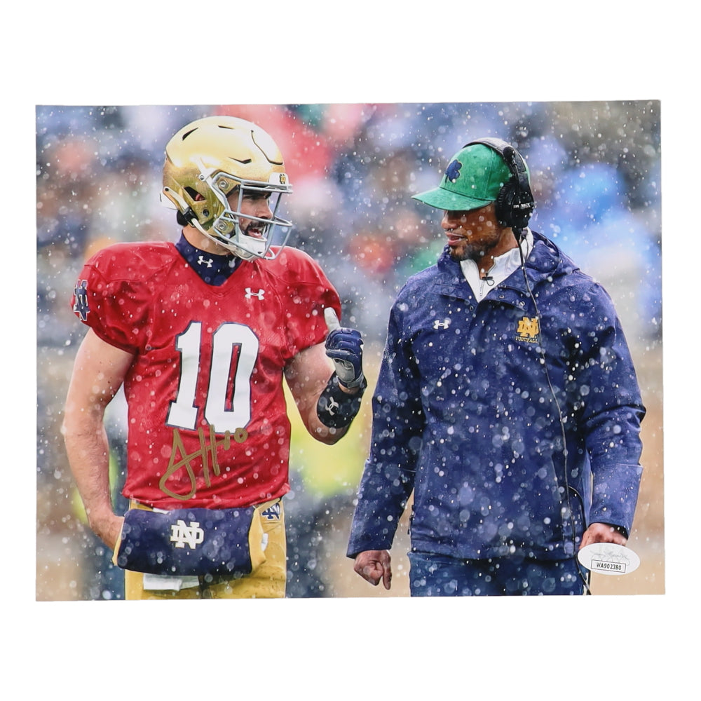 Authentic Sam Hartman & Marcus Freeman Signed Notre Dame Fighting Irish 8x10 Photo with JSA COA - Perfect for College Football Memorabilia Collections and Sports Fan Gifts