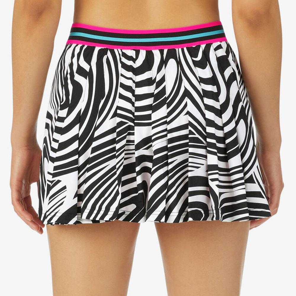Fila Women's Tie Breaker High Waist Tennis Skort - Swirl Pink Glow | Athletic Skirt with Shorts for Running, Golf & Workout | Comfortable & Stylish Activewear
