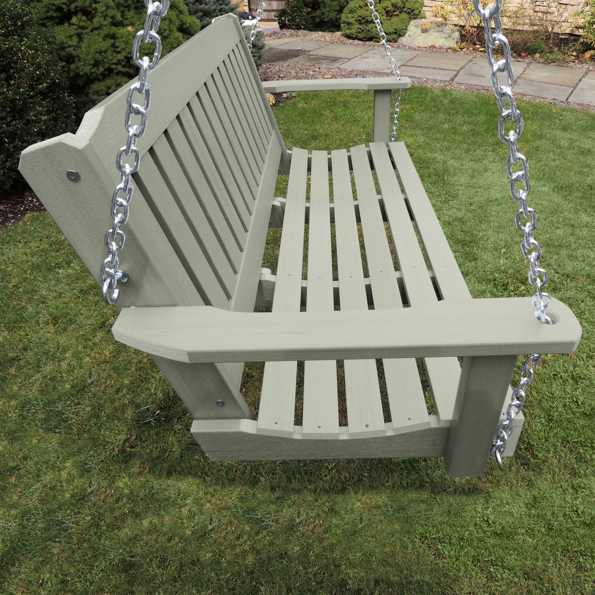 5ft Lehigh Porch Swing - Heavy Duty Outdoor Hanging Bench for Garden, Patio, Deck - Perfect for Relaxing & Lounging in Backyard, Front Porch or Balcony
