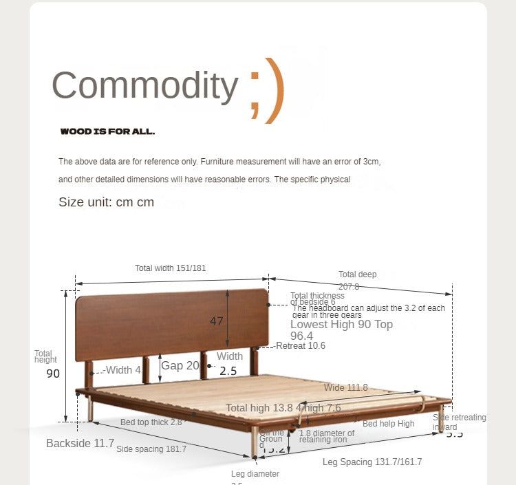 Medieval Style Solid Poplar Wood Bed Frame - Handcrafted Rustic Bed for Bedroom, Guest Room & Castle Themed Decor