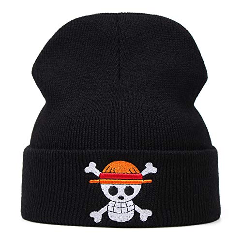 One Piece Anime Beanie Hat - Skull Skeleton Winter Cap for Men & Women - Perfect for Cosplay, Halloween, and Cold Weather Fashion