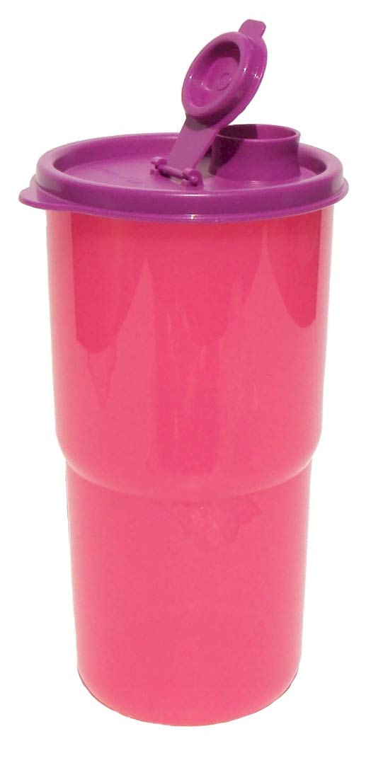 Tupperware ThirstQuake 40oz Large Mega Tumbler with Lid & Straw - Insulated Stainless Steel Travel Mug for Hot & Cold Drinks - Leakproof Pink & Purple Water Bottle for Gym, Office, Hiking, Camping