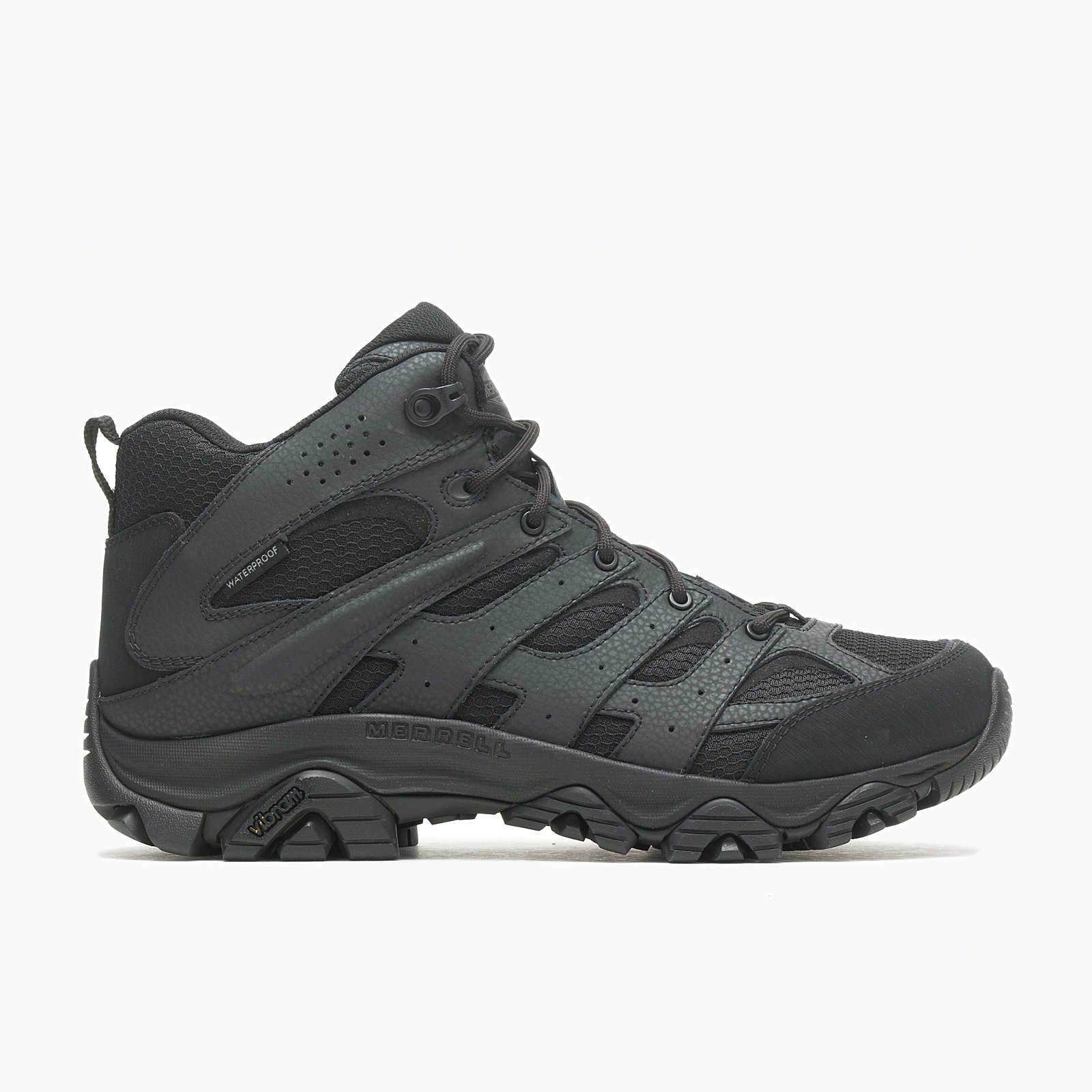 Moab 3 Mid Men's Tactical Work Boots WP Waterproof - Durable Black Military Boots for Hiking, Construction & Outdoor Work