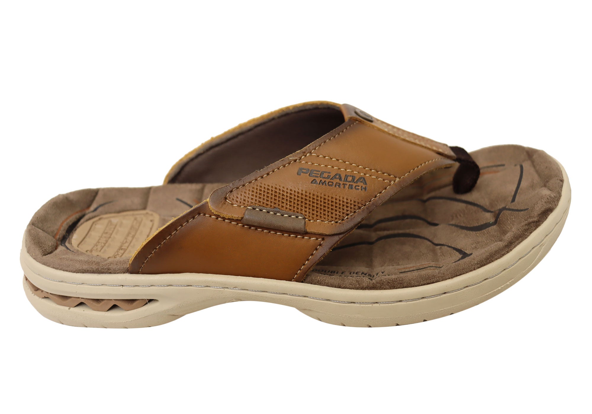 **Pegada Hume Men's Comfortable Leather Flip Flops Sandals - Made in Brazil - Perfect for Beach, Pool, and Casual Wear**