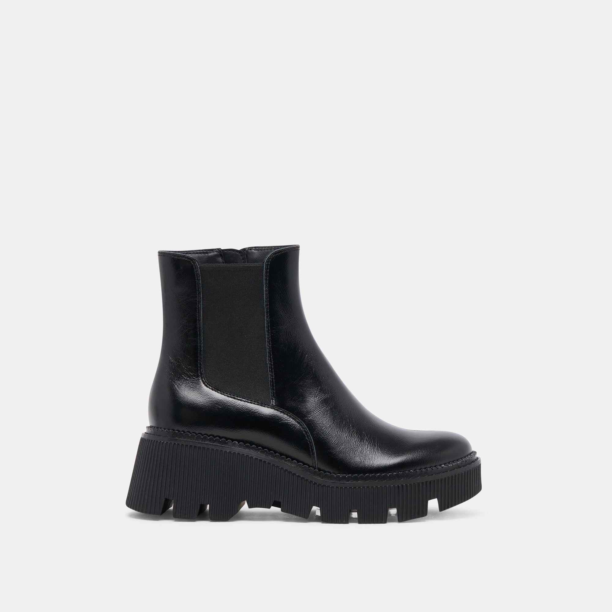 EMMET H2O Waterproof Boots for Women - Midnight Crinkle Patent Leather Rain Boots - Fashionable & Comfortable for Rainy Days, Outdoor Walking & Commuting