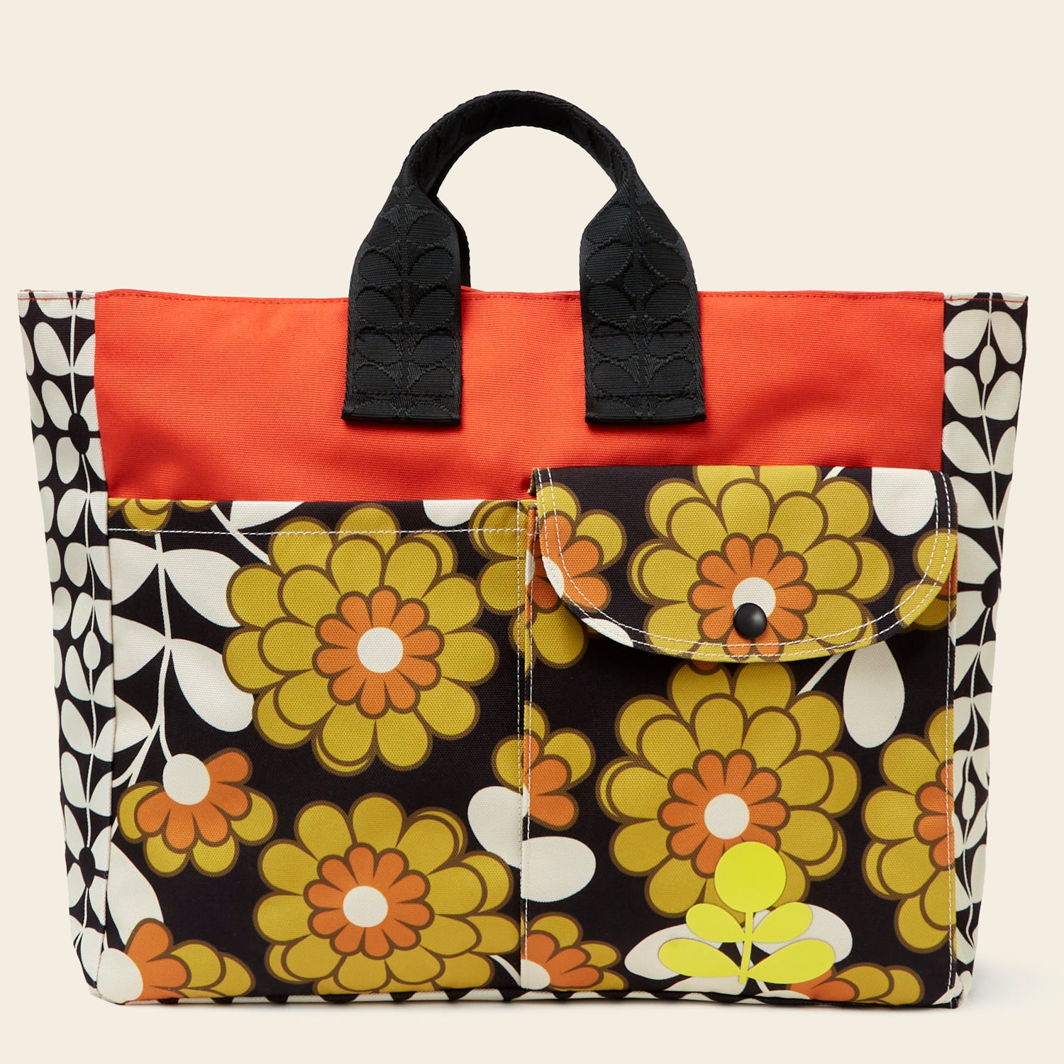Stylish Rhombus Tote Bag - Dahlia & Saffron Color Block Design | Perfect for Work, Travel & Everyday Use