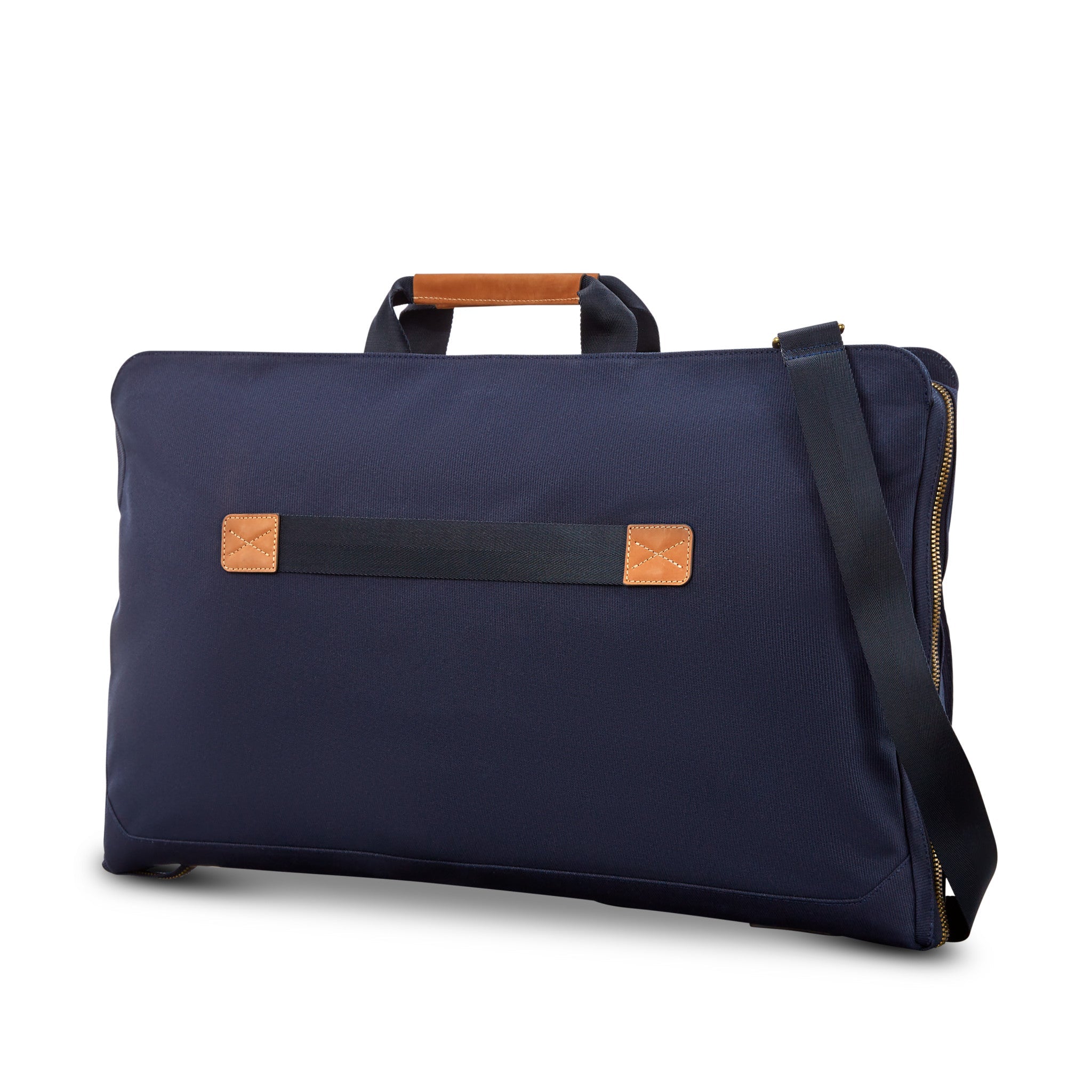 Hartmann Reserve Trifold Garment Bag for Travel - Premium Leather Suit Carrier with Shoulder Strap - Business & Formal Wear Organizer for Men & Women - Perfect for Airplane, Office & Wedding Trips