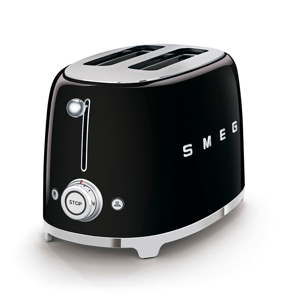 2 Slice Toaster TSF01 - Compact Black Toaster for Small Kitchens, Dorms & Offices - Perfect for Breakfast, Bagels & Pastries