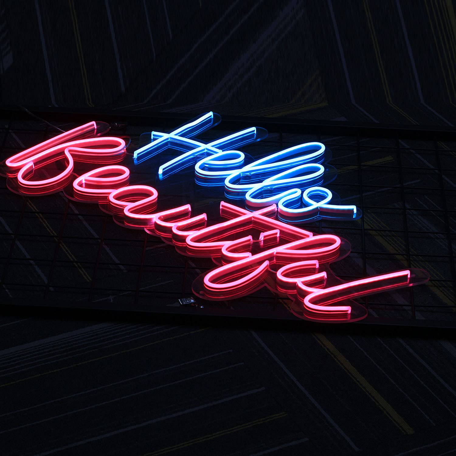 Custom Hello Beautiful LED Neon Sign - Personalized Flex Neon Light Bar for Home Decor, Makeup Room, Salon & Bedroom Lighting