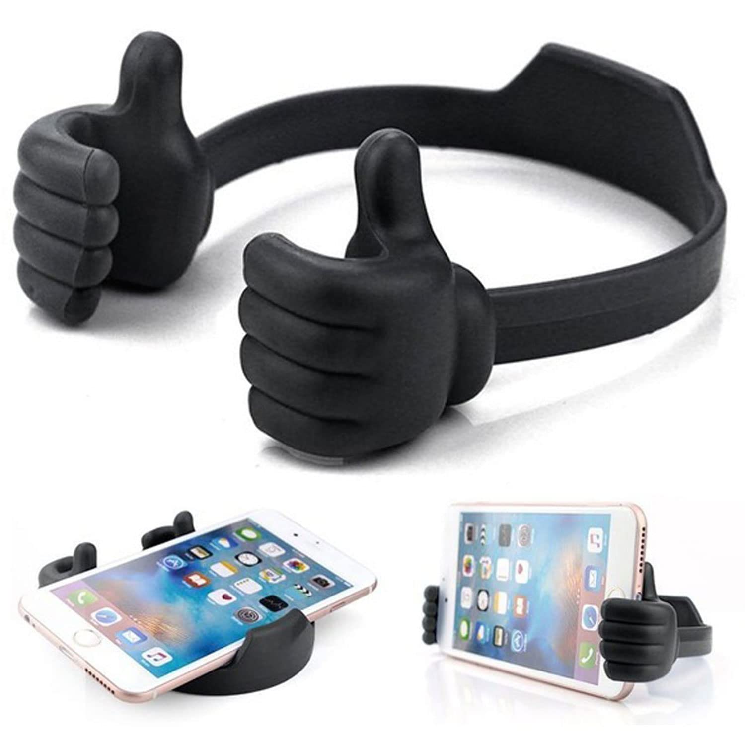 Universal Flexible Phone Stand & Tablet Holder - Adjustable Desk Mount for iPhone, iPad, Samsung & More (Black) | Perfect for Office, Home, Car & Video Calls