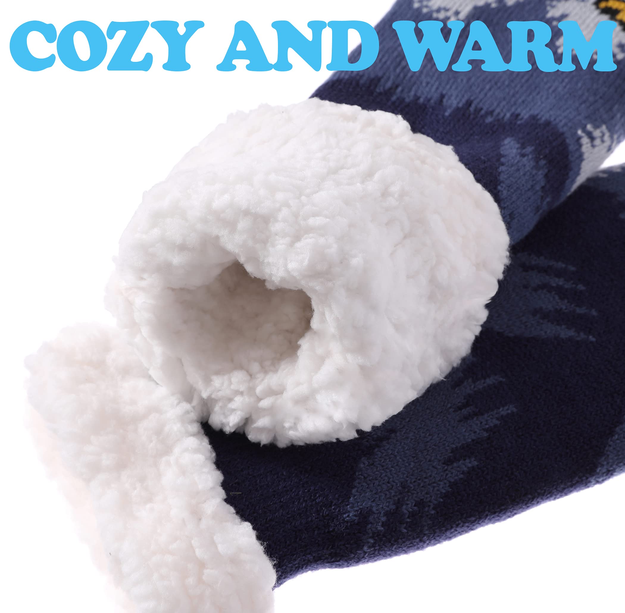 Men's Non-Slip Slipper Socks with Grippers - Winter Warm Fuzzy Cozy Indoor/Outdoor House Shoes - Perfect for Home, Office & Travel Comfort