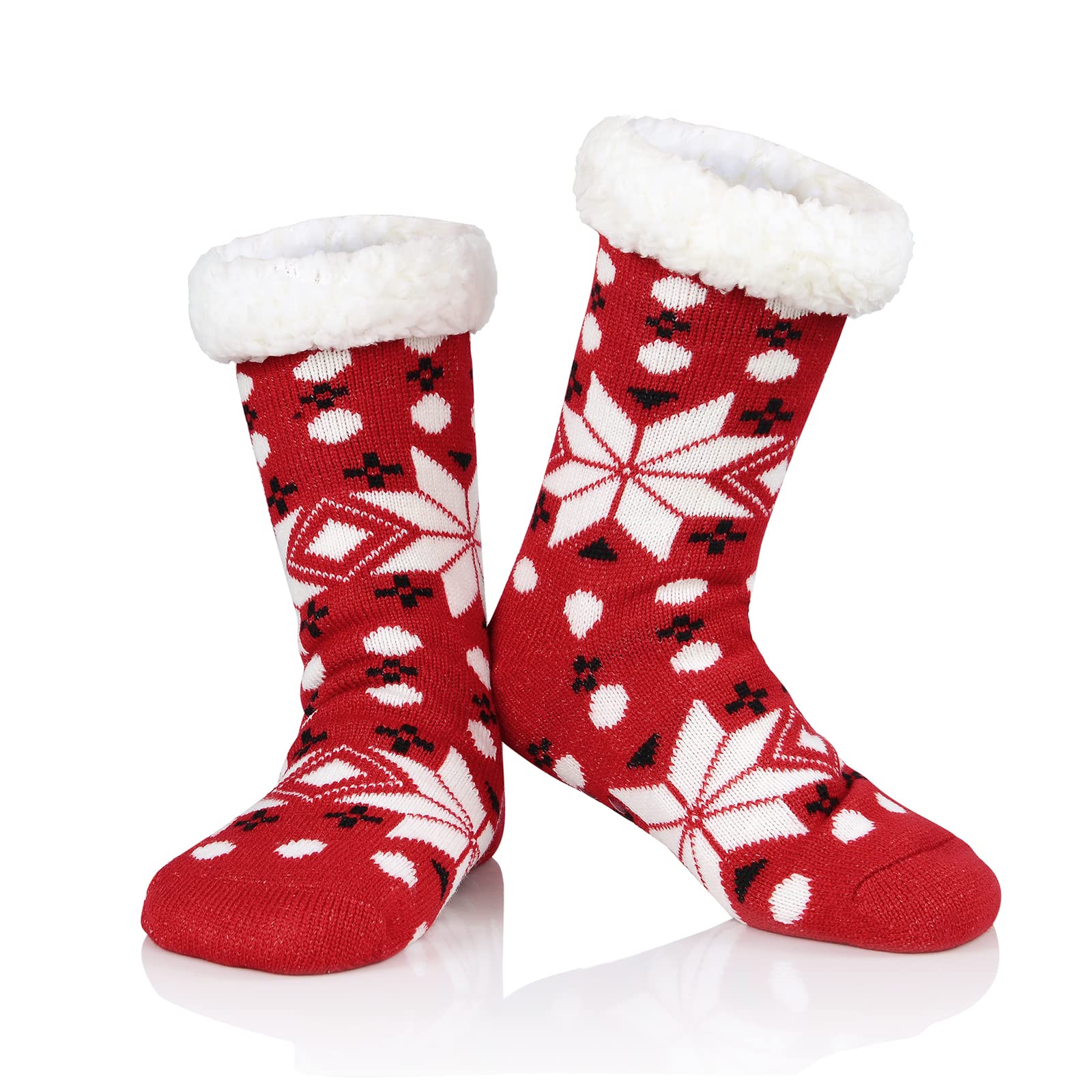 Cozy Women's Fuzzy Socks - Winter Warm Furry House Slippers for Indoor Comfort, Non-Slip Athletic Socks - Perfect for Christmas Gifts, Lounging at Home & Cold Weather Wear