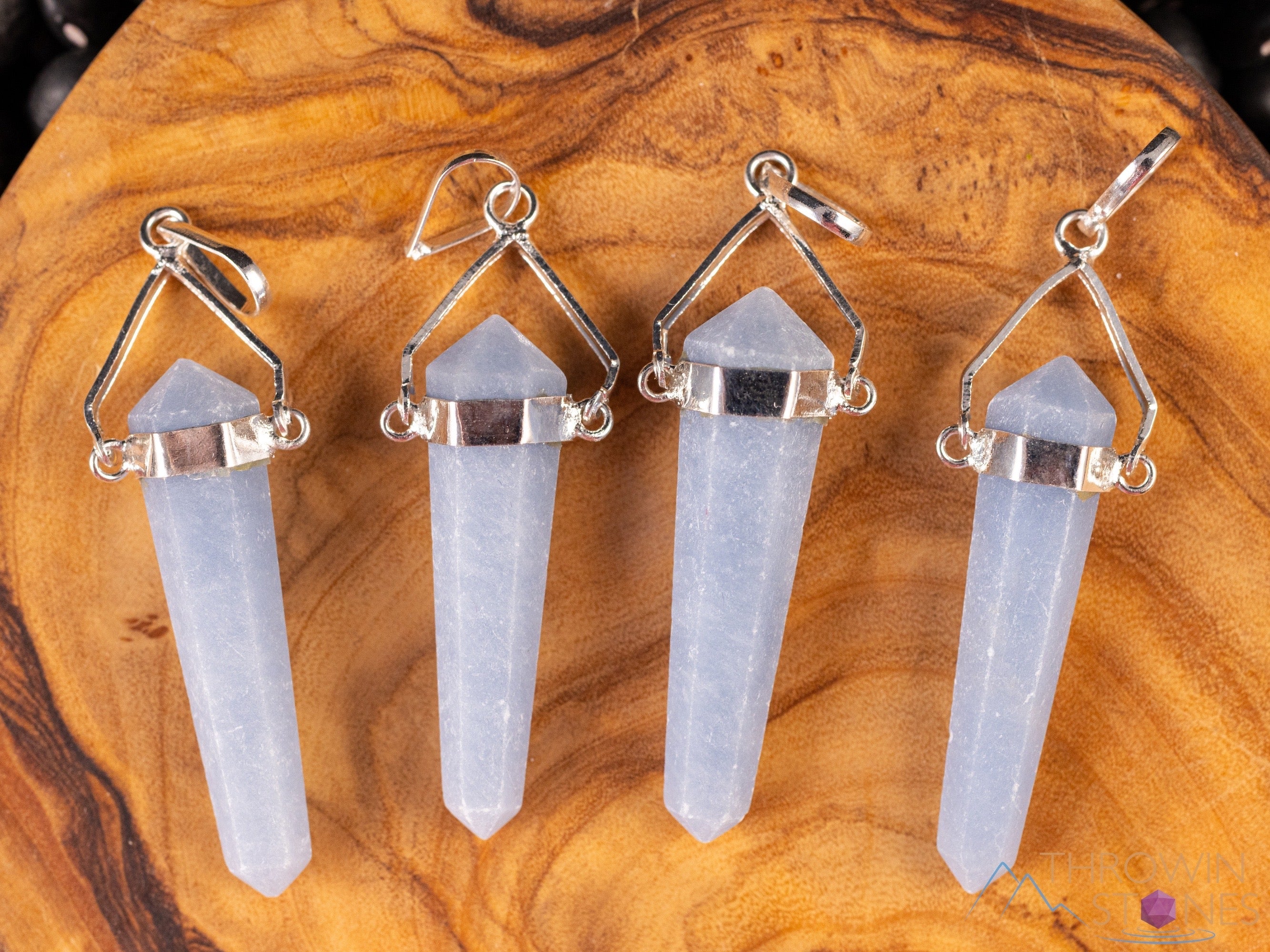 ANGELITE Crystal Pendant Necklace - Natural Healing Stone Jewelry, Handmade Blue Angelite Point for Chakra Balancing & Spiritual Growth | Perfect for Meditation, Energy Work & Gift Giving