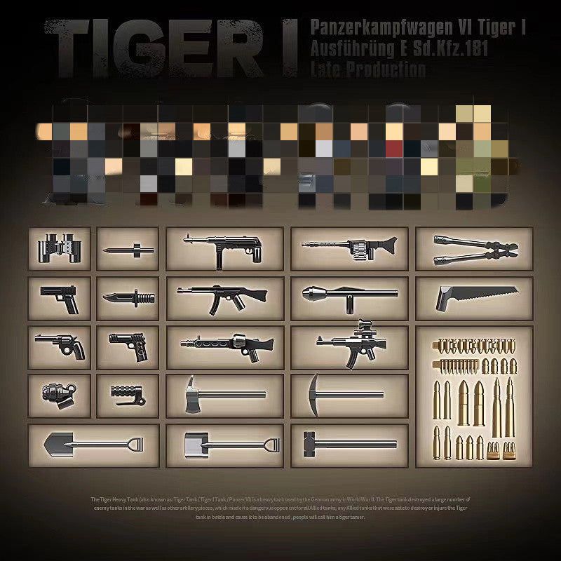 QUANGUAN 100233 1/35 Scale Tiger I Late Production German WWII Tank Model Kit - Perfect for Military History Enthusiasts & Scale Model Collectors