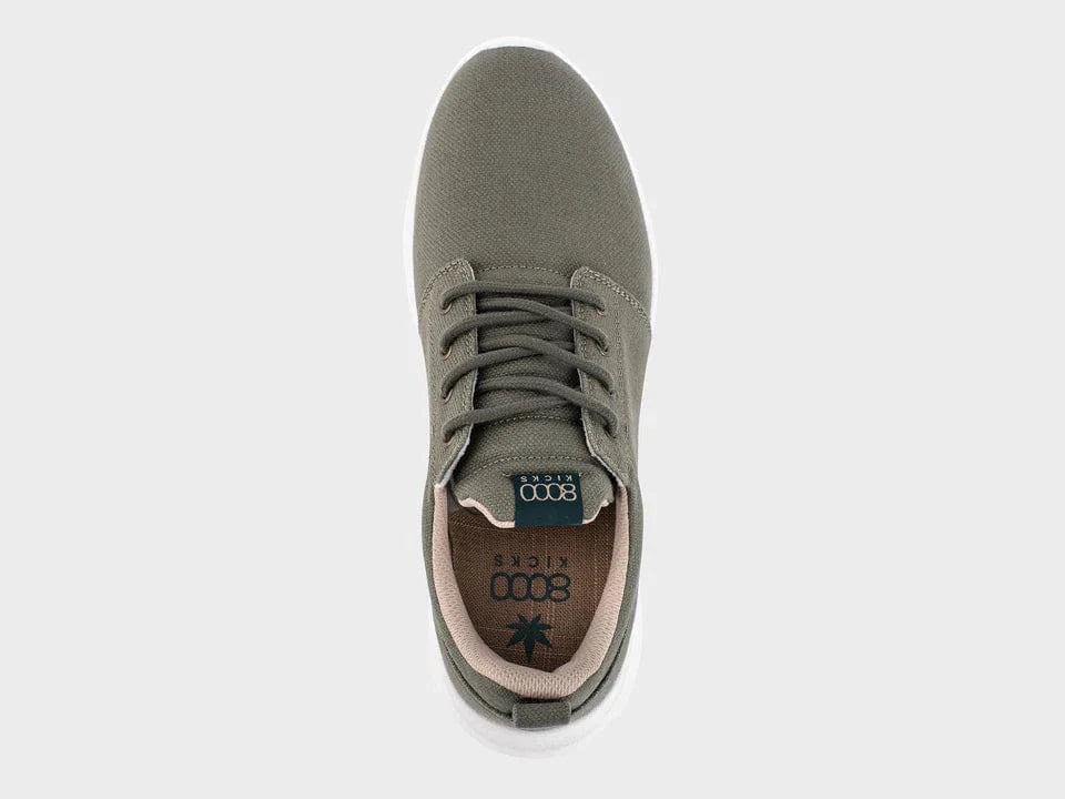 Explorer V2 Men's Vegan Hemp Sneakers - Eco-Friendly Dark Green Casual Shoes for Walking, Running & Gym Workouts