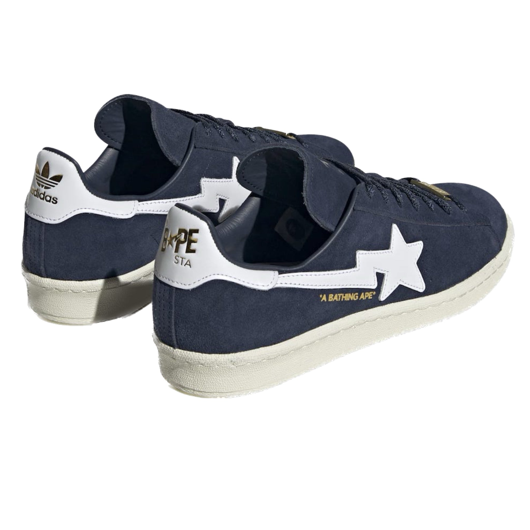 Adidas Campus 80s BAPE Collaboration Sneakers - Collegiate Navy & Cloud White Colorway | Streetwear Fashion, Casual Wear & Sneaker Collection