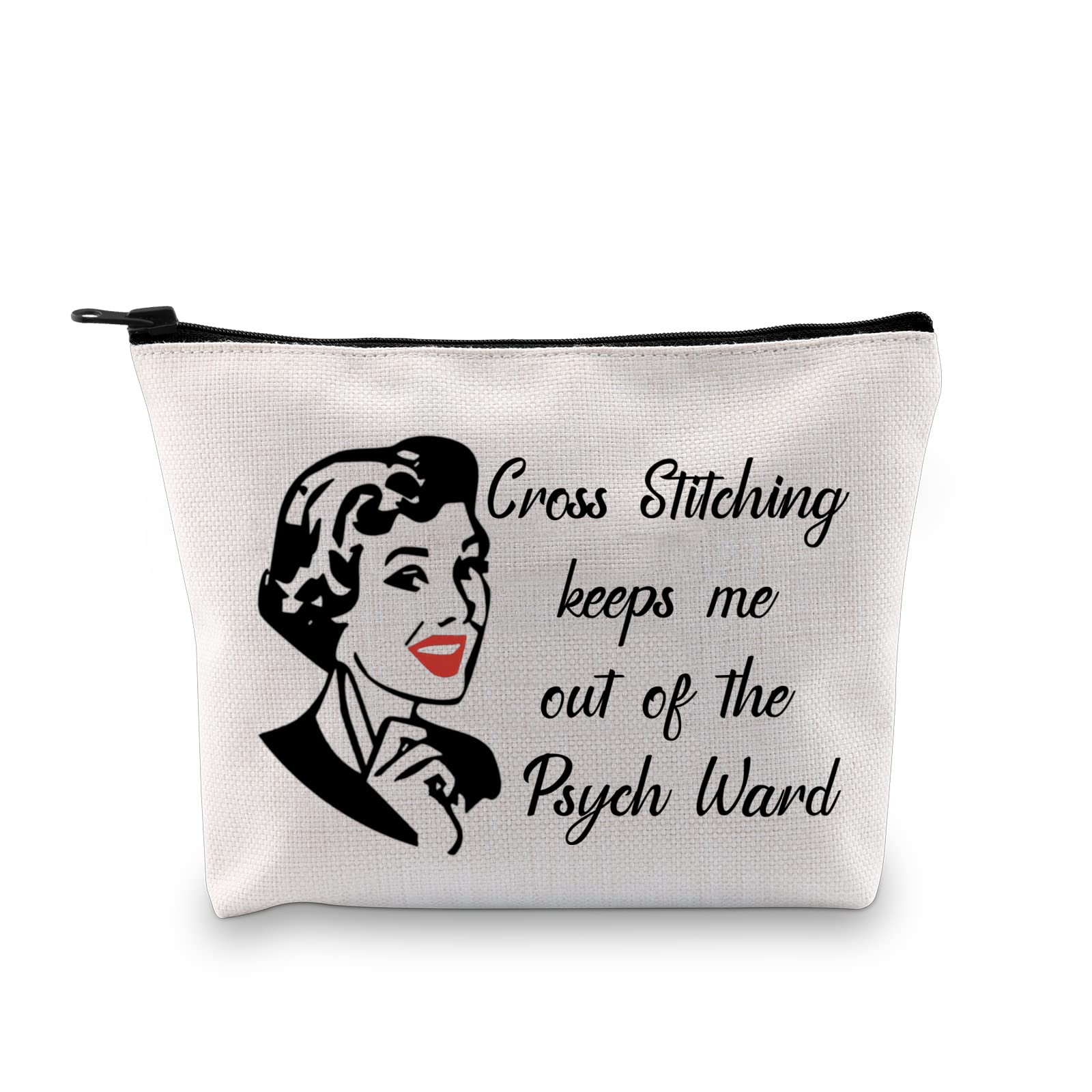 GJTIM Needlework Project Bag for Sewing & Cross Stitch - Portable Craft Organizer with Multiple Pockets - Perfect Gift for Cross Stitch Lovers (Use for Travel, Hobby Storage & Needlework Projects)