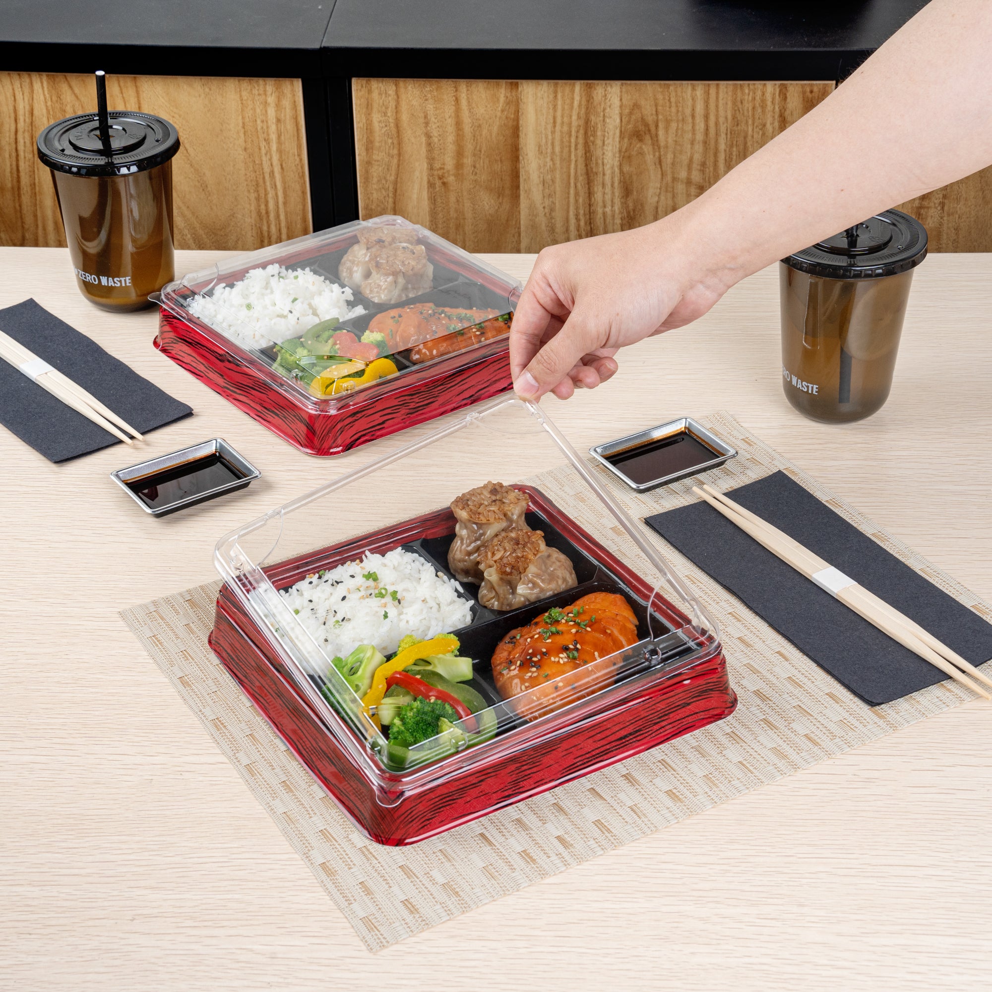 Bento Tek Square Clear Plastic Lids - 50 Pack for 18 oz Bento Boxes | Airtight Food Storage | Perfect for Meal Prep, School Lunches & Office Snacks