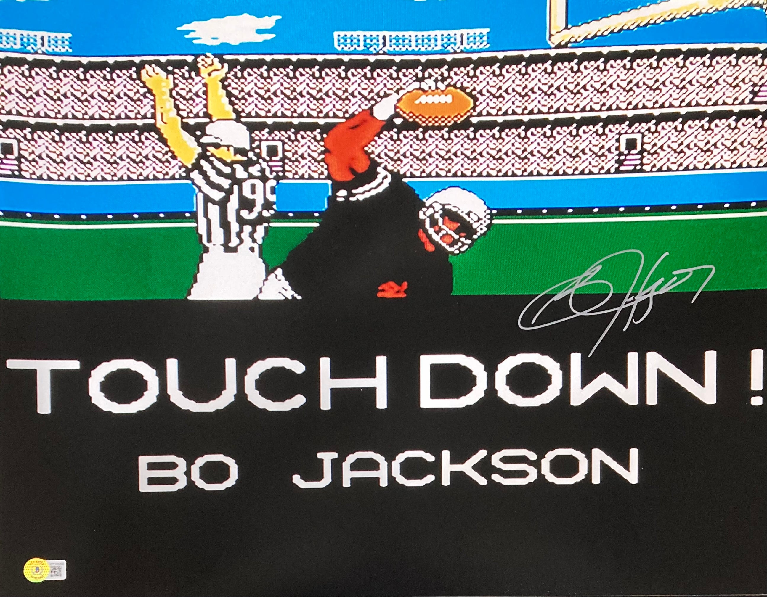 Bo Jackson Autographed 16x20 Oakland Raiders Tecmo Bowl Photo - Limited Edition Collectible for Sports Memorabilia Fans & Man Cave Decor