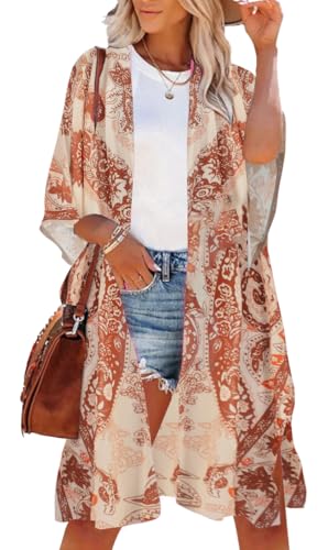 Orange White Print