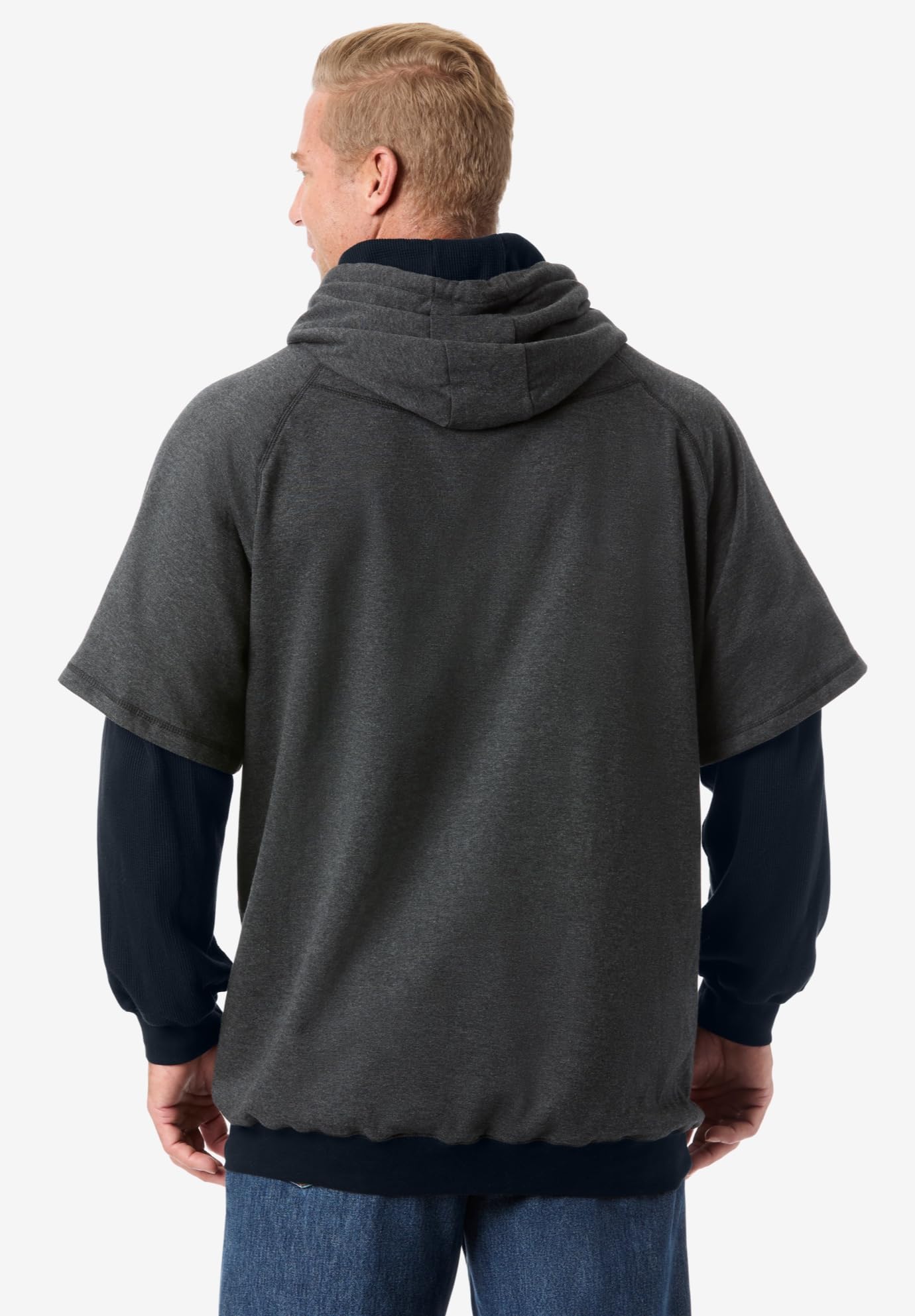 KingSize Men's Big & Tall Thermal-Lined Layered Hoodie - Warm Winter Pullover for Outdoor Activities & Casual Wear