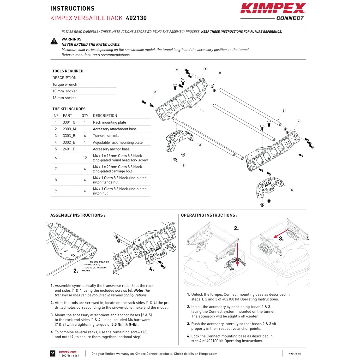 KimpexConnect - Universal Heavy Duty Cargo Rack for Motorcycles, ATVs & UTVs - Perfect for Camping, Hunting & Off-Road Adventures