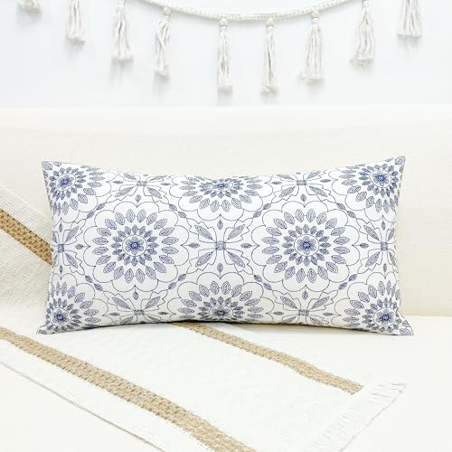 C-embroidery Navy Blue Flowers