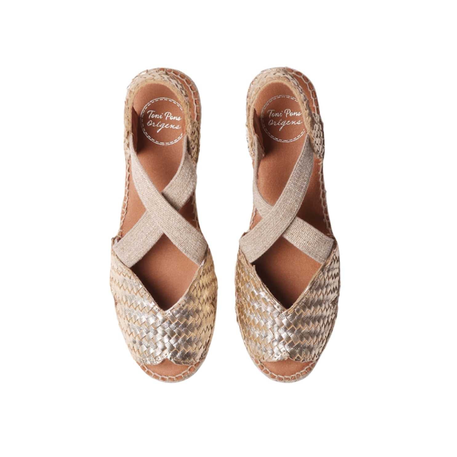 Women's Braided Leather Open Toe Wedge Espadrille Sandals - Salina Style for Summer Outfits & Beach Vacations