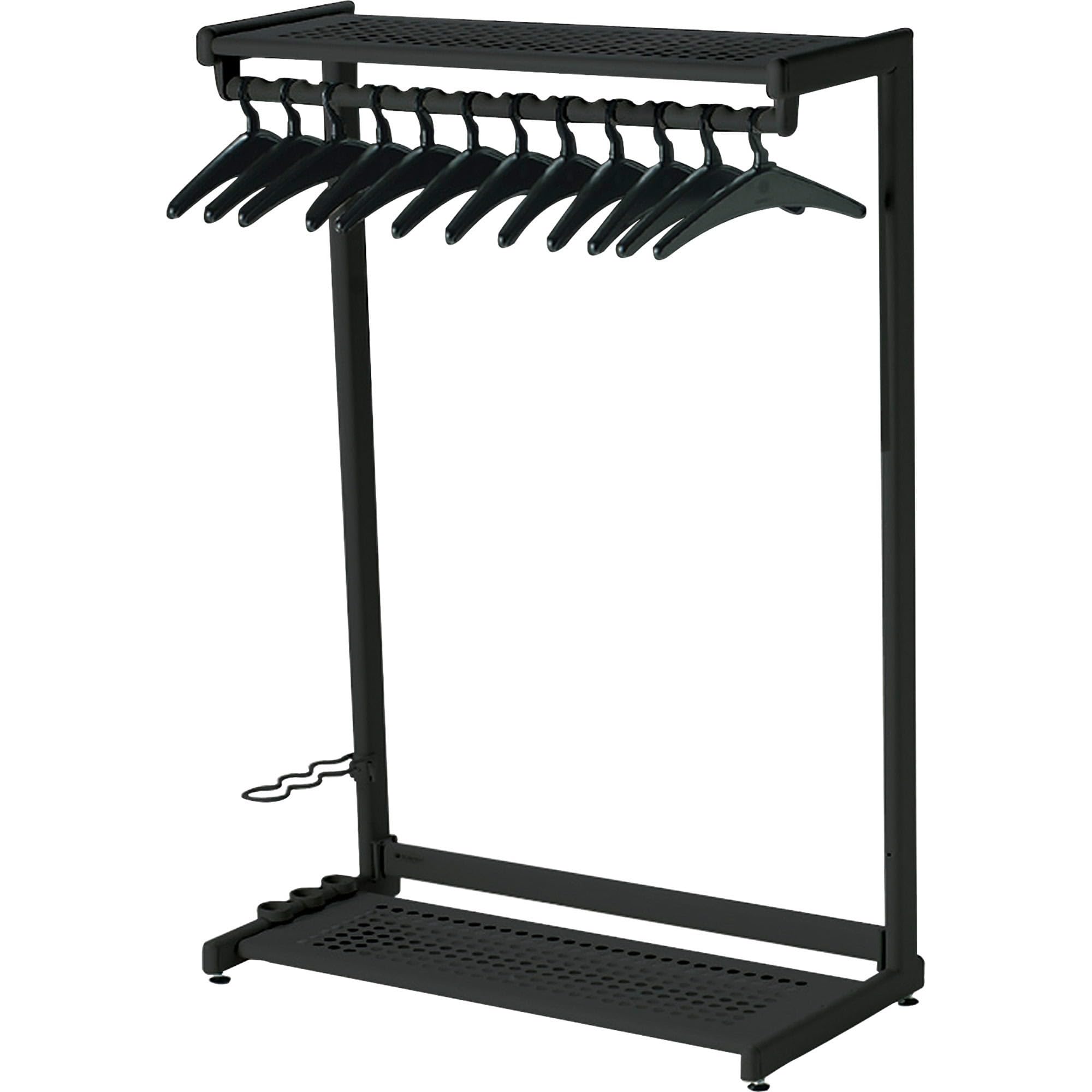 Quartet 48 Inch Freestanding Two-Shelf Garment Rack with 12 Hangers - Heavy Duty Clothes Organizer for Bedroom, Closet & Laundry Room - Black (20224)