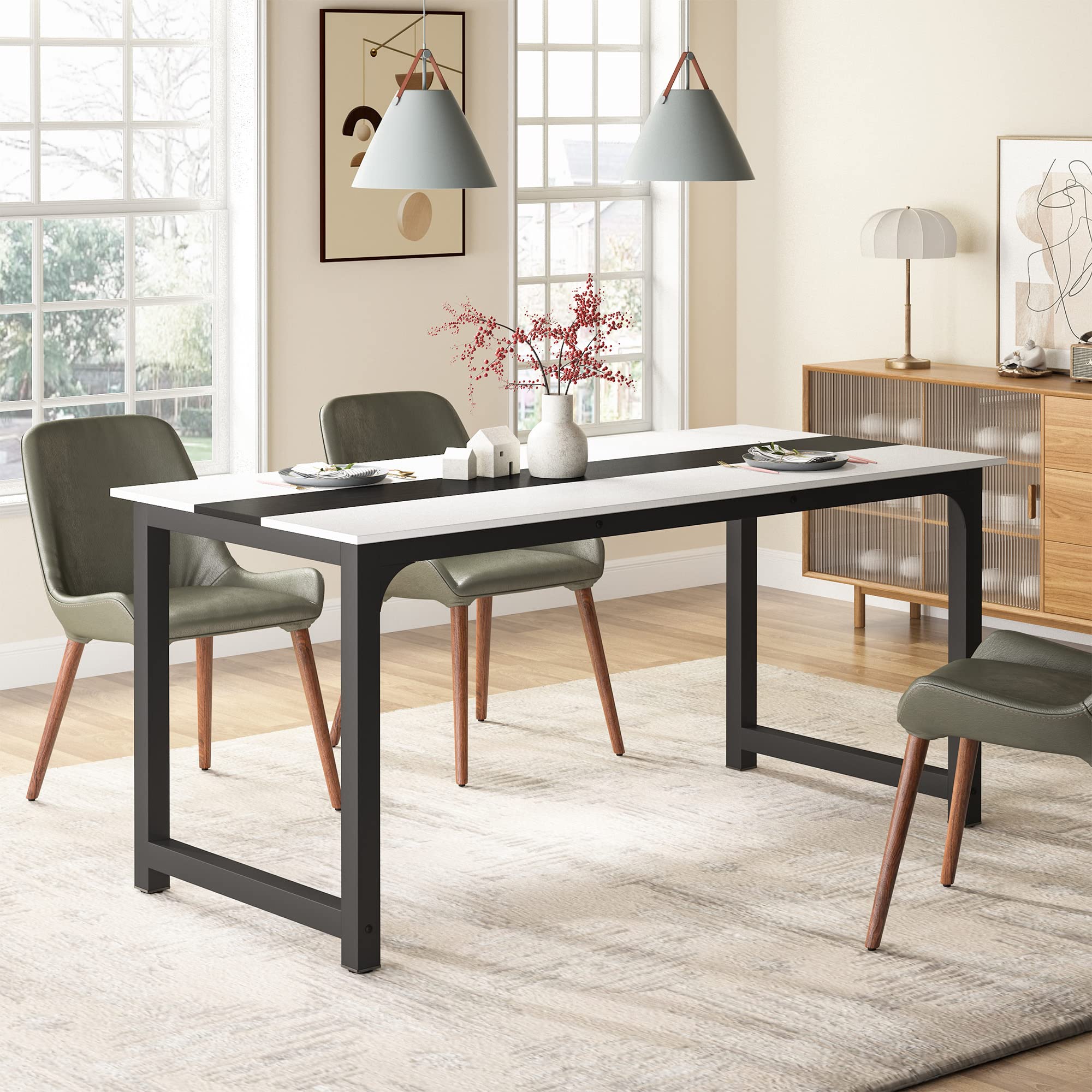 Tribesigns Modern Computer Desk 70.8 x 31.5 Inch - Large Office Desk with Sturdy Metal Frame, Home Office Writing Table, Study Workstation for Small Spaces - Perfect for Remote Work, Gaming Setup & Conference Rooms