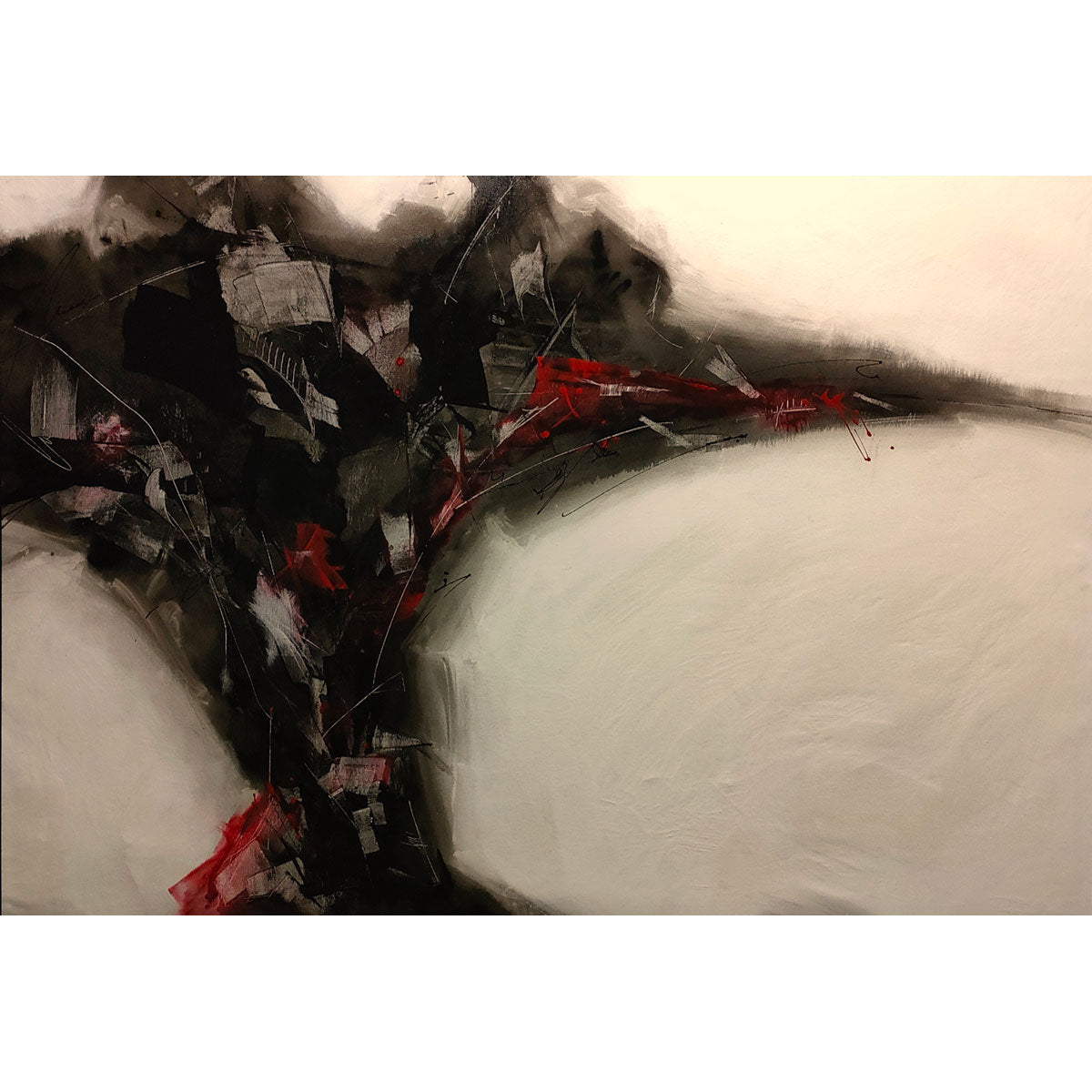 Pausa e Silenzi Abstract Art Painting - Handmade Acrylic on Canvas Wall Decor for Living Room, Bedroom & Office