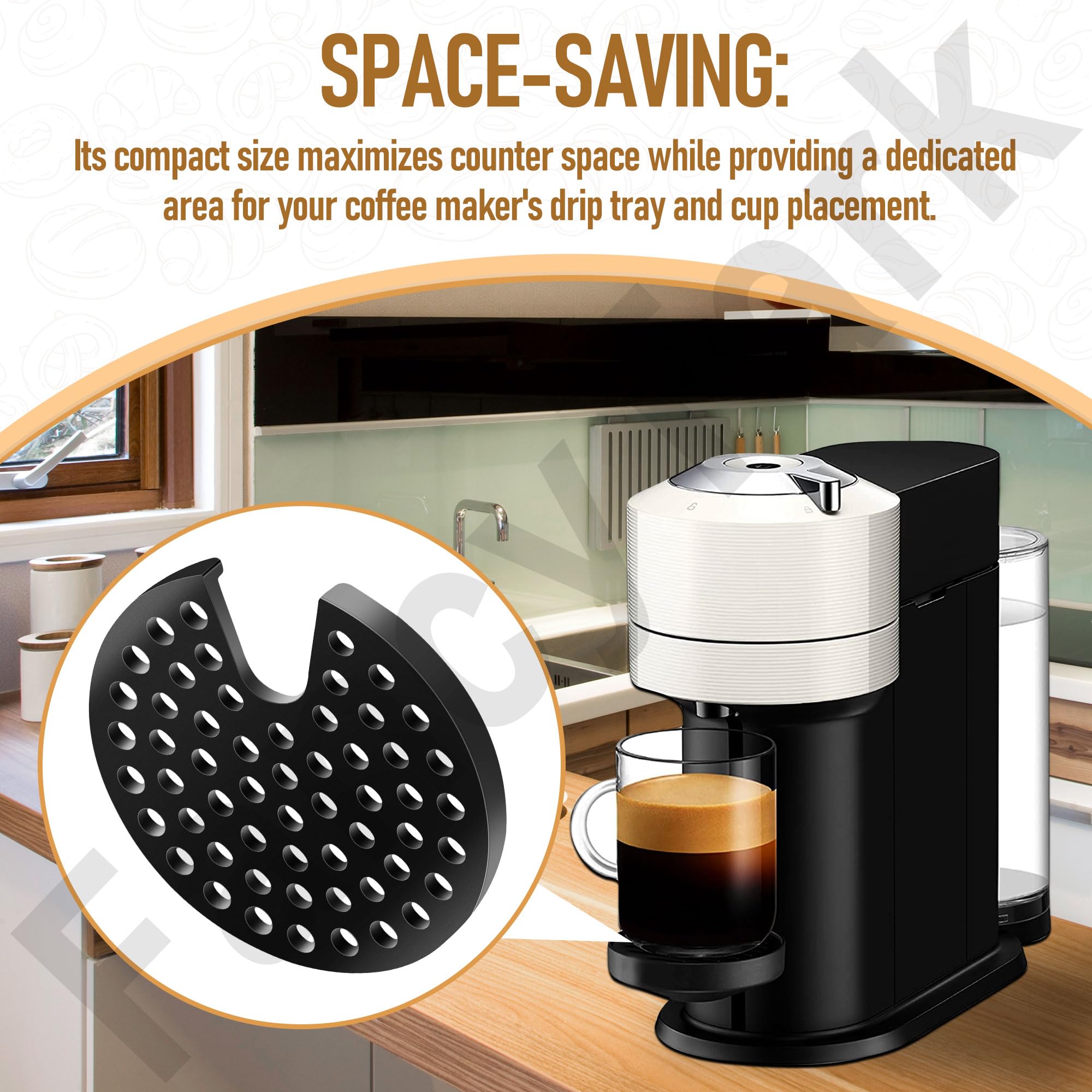 Krups Nespresso Vertuo Next Drip Tray Grid - Black Coffee Maker Accessory for Vertuo Next Grinder & Machine | Perfect for Countertop Organization & Spill Prevention
