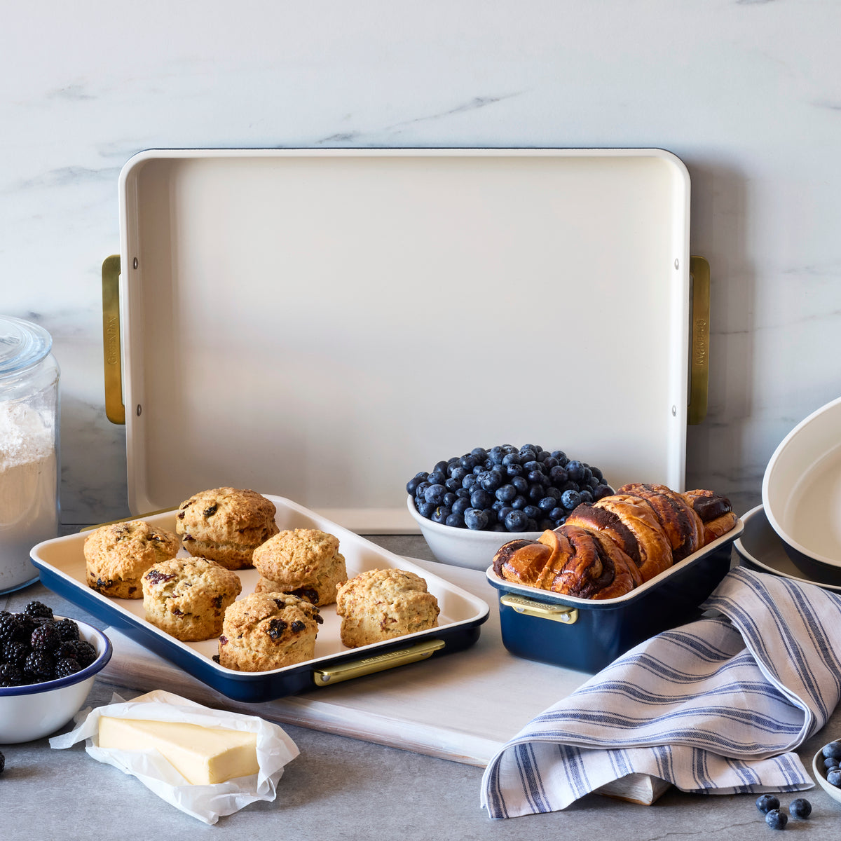 Premium Reserve Bakeware 13 x 18 Inch Half Sheet Pan - Heavy Duty Cookie Baking Sheet, Nonstick & Rust Resistant - Perfect for Baking Cookies, Roasting Vegetables, and Meal Prep