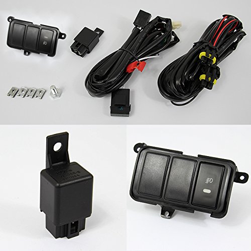AKKON JDM Yellow Bumper Fog Lights Kit for Honda Civic Coupe - Includes Driver/Passenger Lamps, Bulbs & Switch - Perfect for Night Driving and Low Visibility Conditions