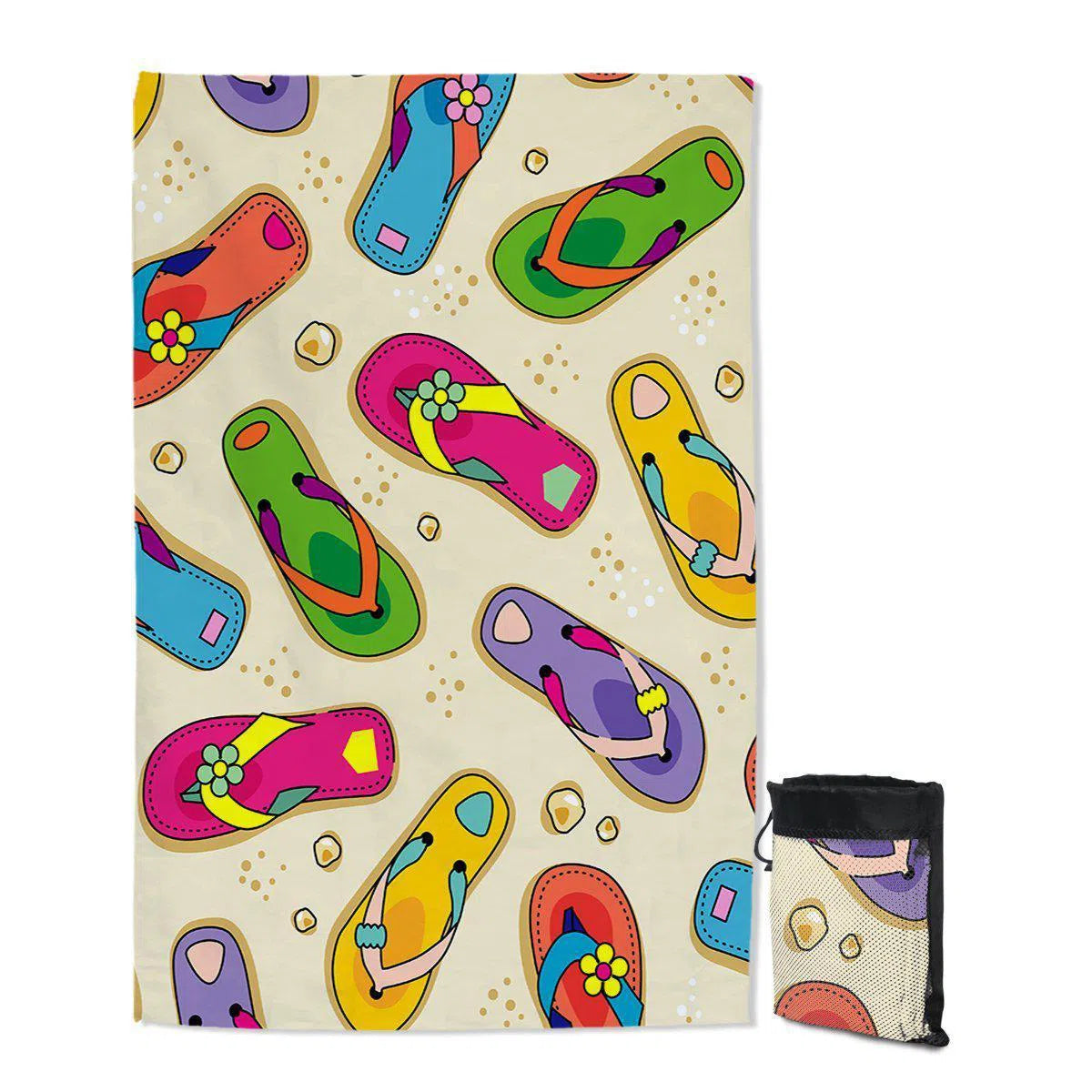 Flip Flop State of Mind Sand Free Beach Towel - Quick Dry, Lightweight & Sand Resistant for Pool, Beach & Outdoor Adventures