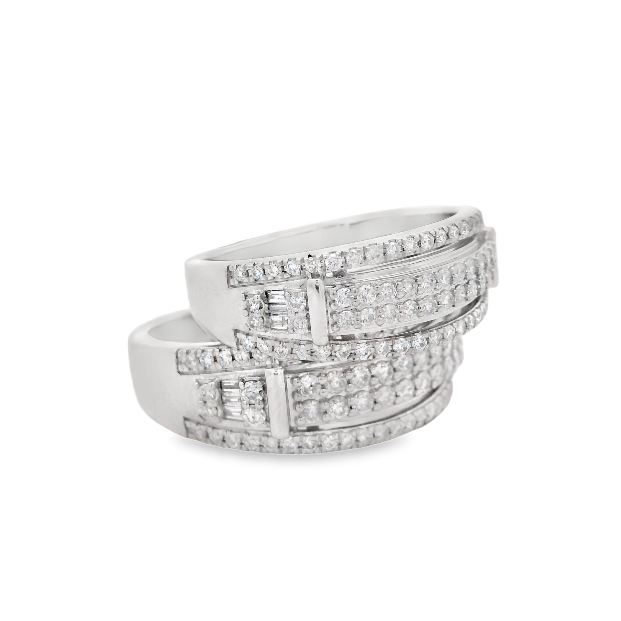14K White Gold Trio Diamond Ring Set for Women - Elegant Stackable Wedding Bands, Anniversary & Engagement Jewelry Gift - Perfect for Bridal, Party & Everyday Wear