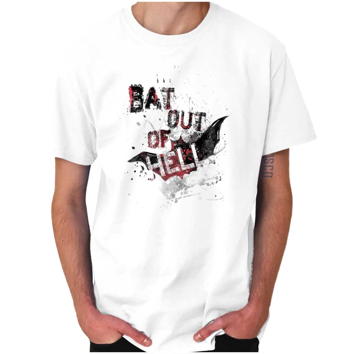 Halloween Bat Out of Hell Spooky Graphic T-Shirt for Men & Women - Perfect for Halloween Parties, Costume Events & Gothic Fashion