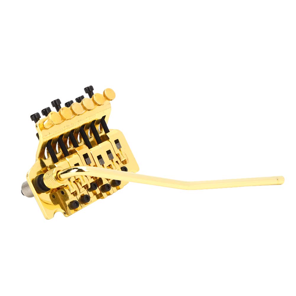 Double Locking Tremolo Bridge System for ST Electric Guitar - Gold | High Stability & Precision Tuning | Perfect for Rock, Metal & Live Performances