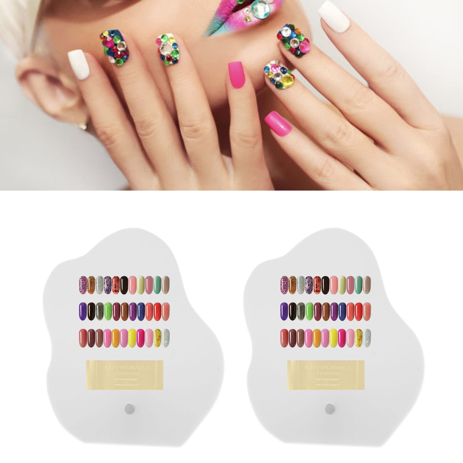 Professional Acrylic Nail Art Display Rack - 2 Pack Reusable Nail Polish Holder for Salon & Home Use | Perfect for Nail Artists, DIY Enthusiasts and Beauty Professionals