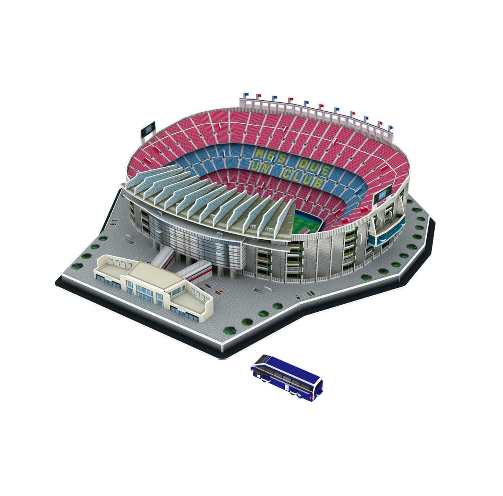 Camp Nou Stadium Puzzle Model with LED Lights - 16×15×4.9 Inches Barcelona FC Fan Gift, Collectible Toy for Home Decor & Office Display