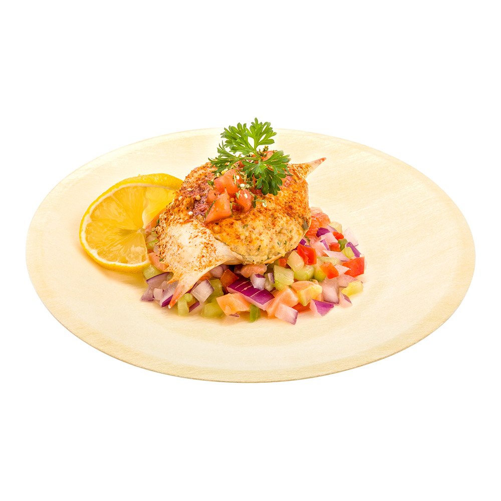 Restaurantware 8.5 Inch Round Disposable Wooden Plates - 200 Pack Durable Sustainable Poplar Wood Dinner Plates | Greaseproof & Eco-Friendly for Parties, Weddings, Banquets, Catering Events & Outdoor Dining